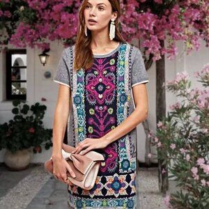 Anthropologie Akemi + Kin Kaleidoscope Sweater Dress Multicolor Floral Tunic S